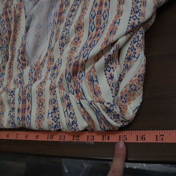 En Crème Maxi Dress Womens L Beige Boho Artsy Ethnic Gypsy Resort Beach Relaxed - Picture 16 of 16